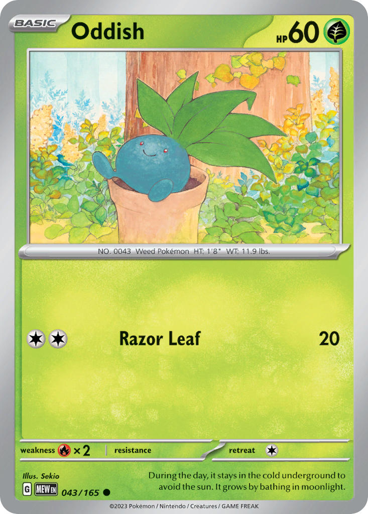 Oddish⁣ - 151⁣ (Common)⁣ [043] English / Near Mint / Reverse-Holo Normal