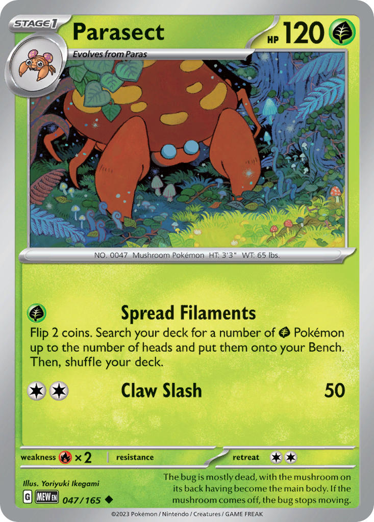 Parasect⁣ - 151⁣ (Uncommon)⁣ [047] English / Near Mint / Reverse-Holo Normal