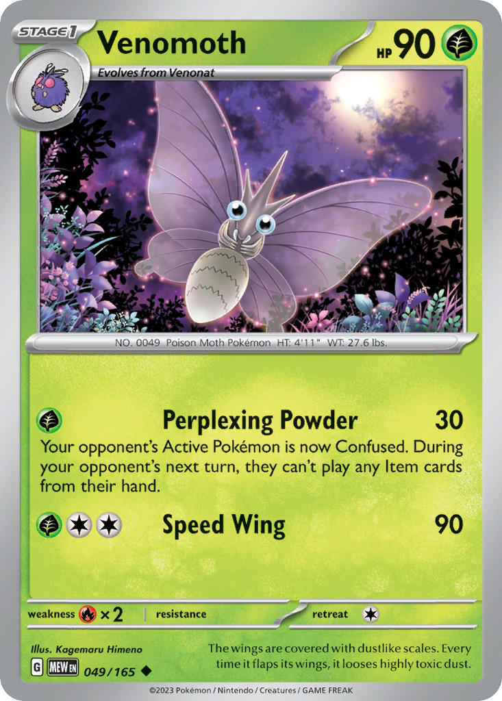 Venomoth⁣ - 151⁣ (Uncommon)⁣ [049] English / Near Mint / Normal