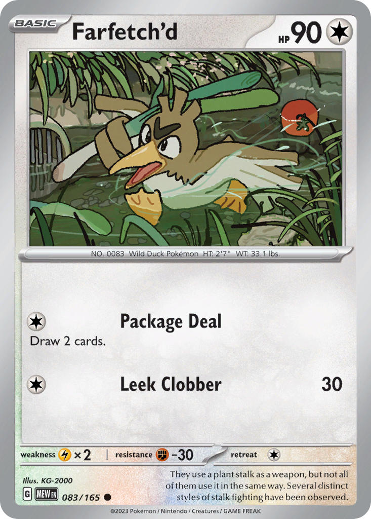 Farfetch'd⁣ - 151⁣ (Common)⁣ [083] English / Near Mint / Reverse-Holo Normal