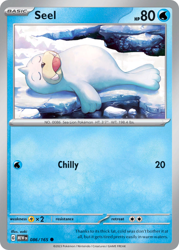 Seel⁣ - 151⁣ (Common)⁣ [086] English / Near Mint / Reverse-Holo Normal
