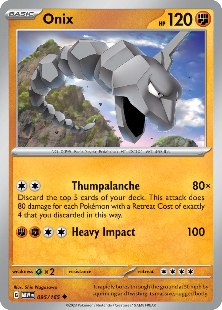 Onix⁣ - 151⁣ (Uncommon)⁣ [095] English / Near Mint / Reverse-Holo Normal