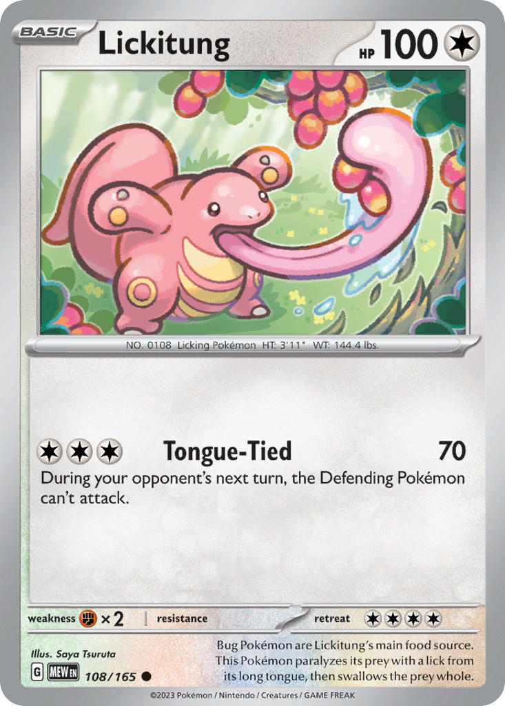 Lickitung⁣ - 151⁣ (Common)⁣ [108] English / Near Mint / Normal