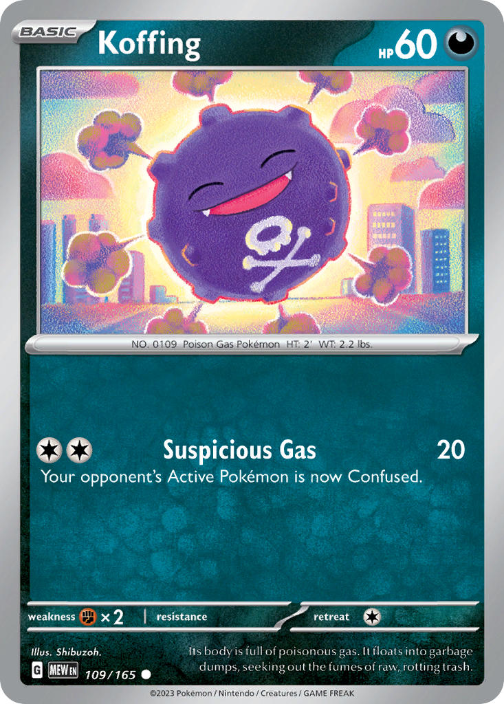 Koffing⁣ - 151⁣ (Common)⁣ [109] English / Near Mint / Normal