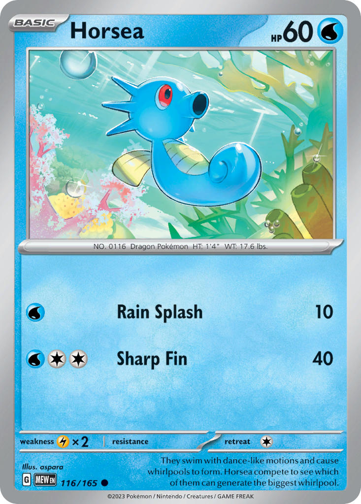 Horsea⁣ - 151⁣ (Common)⁣ [116] English / Near Mint / Normal