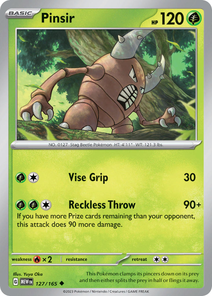 Pinsir⁣ - 151⁣ (Uncommon)⁣ [127] English / Near Mint / Reverse-Holo Normal