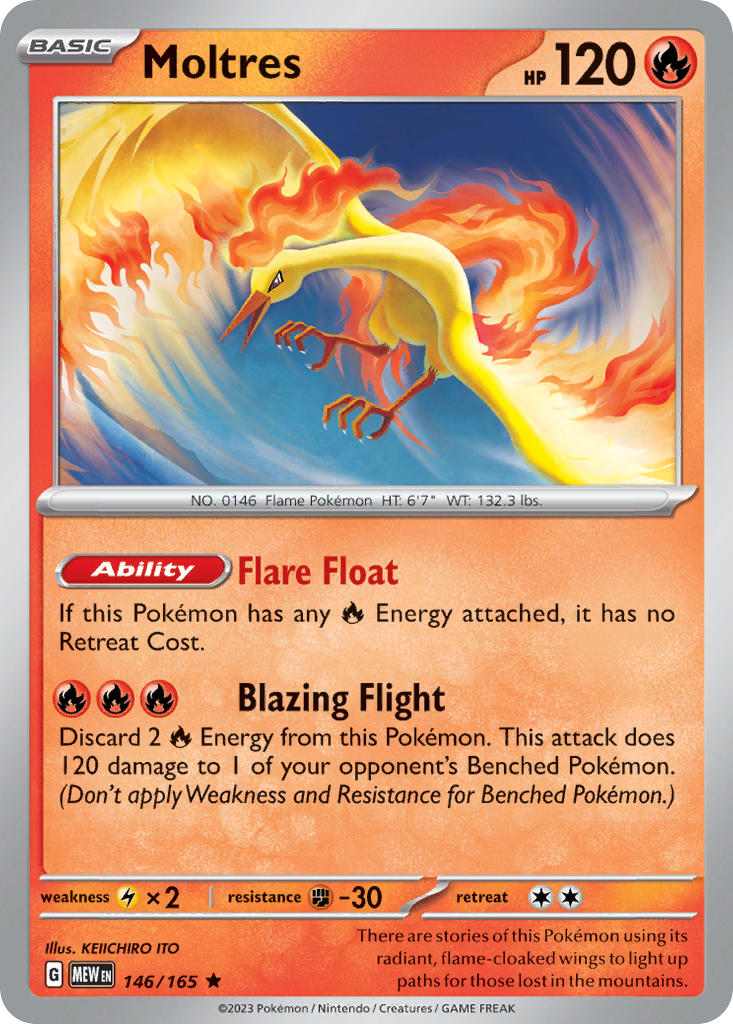 Moltres⁣ - 151⁣ (Rare)⁣ [146] English / Near Mint / Reverse-Holo Normal
