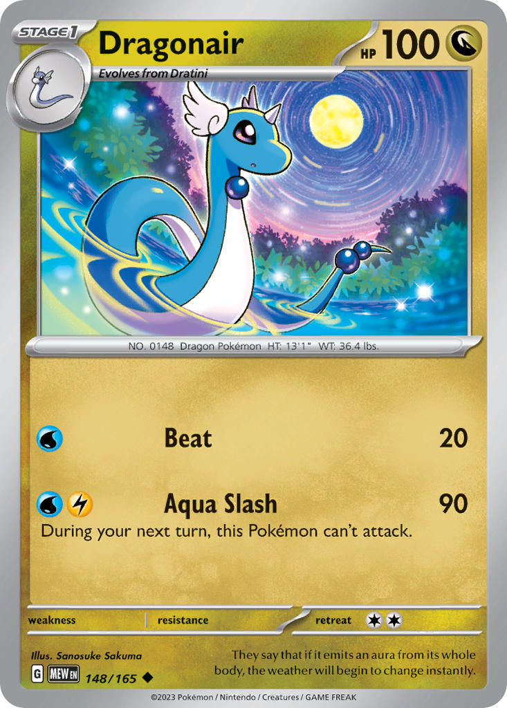 Dragonair⁣ - 151⁣ (Uncommon)⁣ [148] English / Near Mint / Reverse-Holo Normal