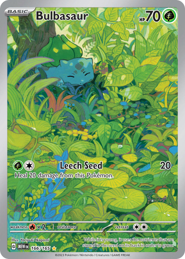 Bulbasaur⁣ - 151⁣ (Illustration Rare)⁣ [166] English / Near Mint / Normal
