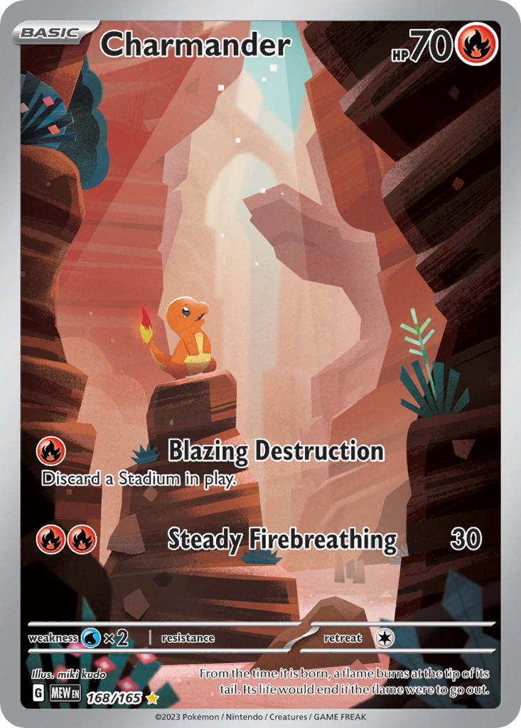 Charmander⁣ - 151⁣ (Illustration Rare)⁣ [168] English / Near Mint / Normal