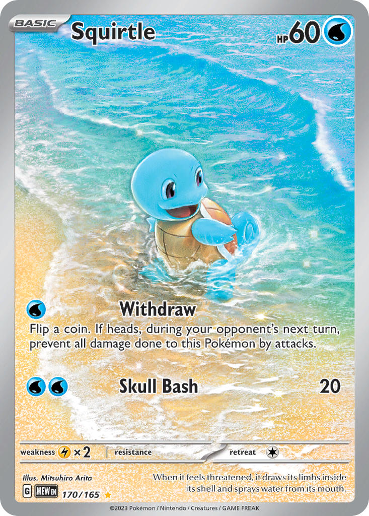 Squirtle - 151 (Illustration Rare) [MEW-170] English / Near Mint / Normal