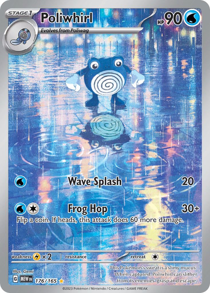 Poliwhirl⁣ - 151⁣ (Illustration Rare)⁣ [176] English / Light Played / Normal