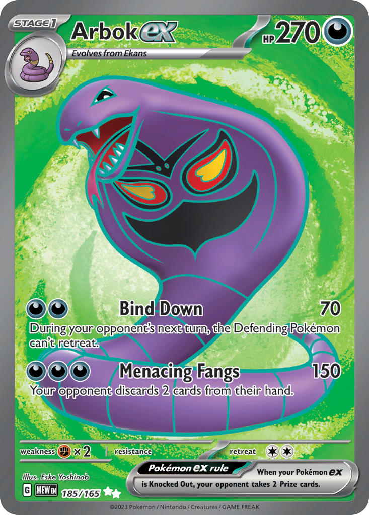 Arbok ex⁣ - 151⁣ (Ultra Rare)⁣ [185] English / Near Mint / Normal