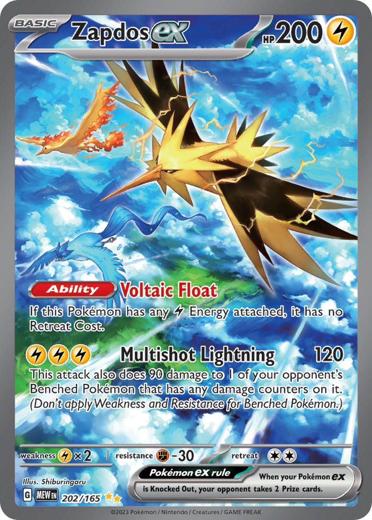 Zapdos ex⁣ - 151⁣ (Special Illustration Rare)⁣ [202] English / Played / Normal