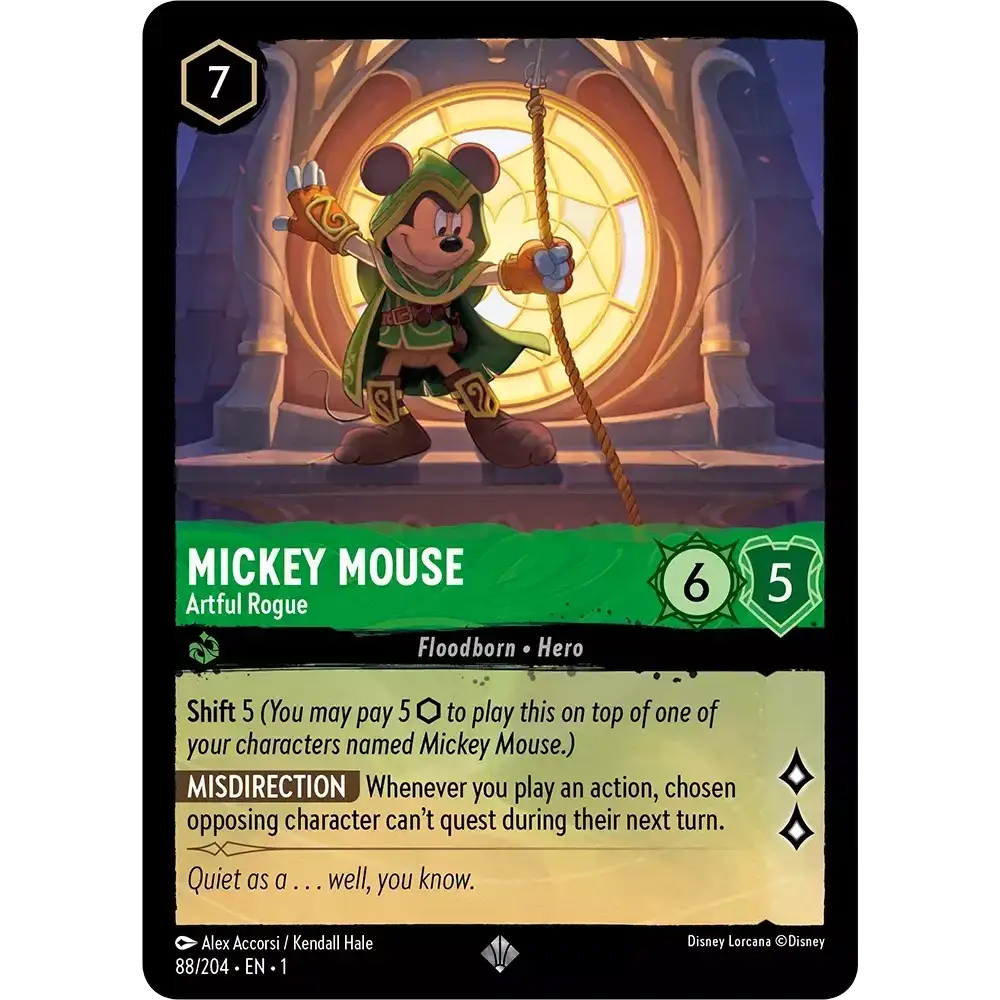 Mickey Mouse - Artful Rogue (Super Rare) - 88/204 - Disney