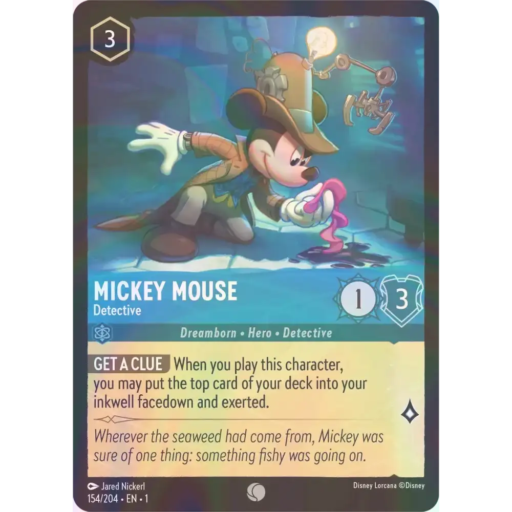 Mickey Mouse - Detective - Foil (Common) - 154/204 - Disney