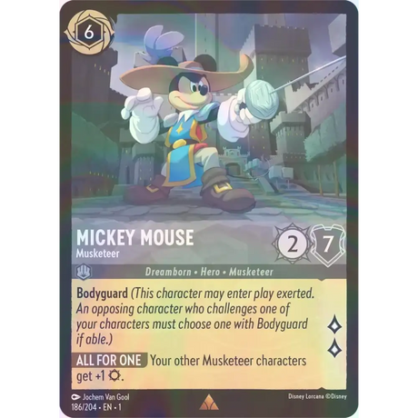 Mickey Mouse - Musketeer - Foil (Rare) - 186/204 - Disney