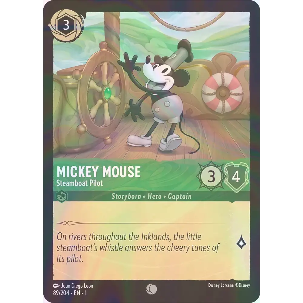 Mickey Mouse - Steamboat Pilot - Foil (Common) - 89/204