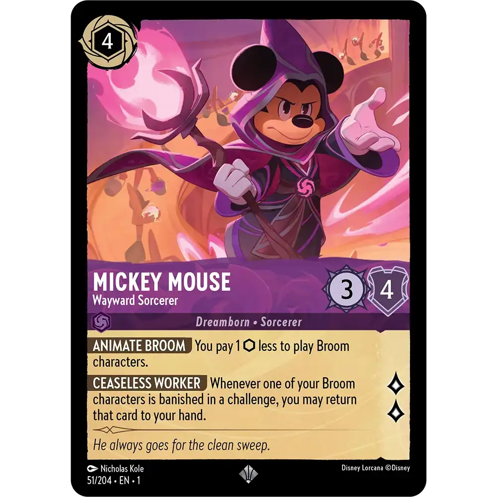 Mickey Mouse - Wayward Sorcerer (Super Rare) - 51/204