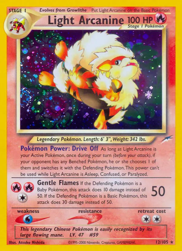 Light Arcanine⁣ - Neo Destiny⁣ (Holo Rare)⁣ [12] English / Played / Normal