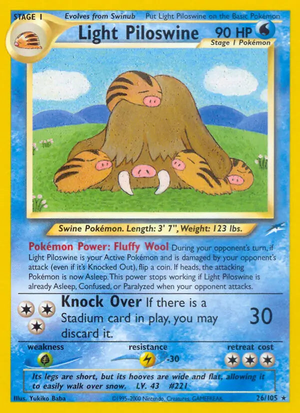 Light Piloswine⁣ - Neo Destiny⁣ (Rare)⁣ [26] English / Excellent / Normal