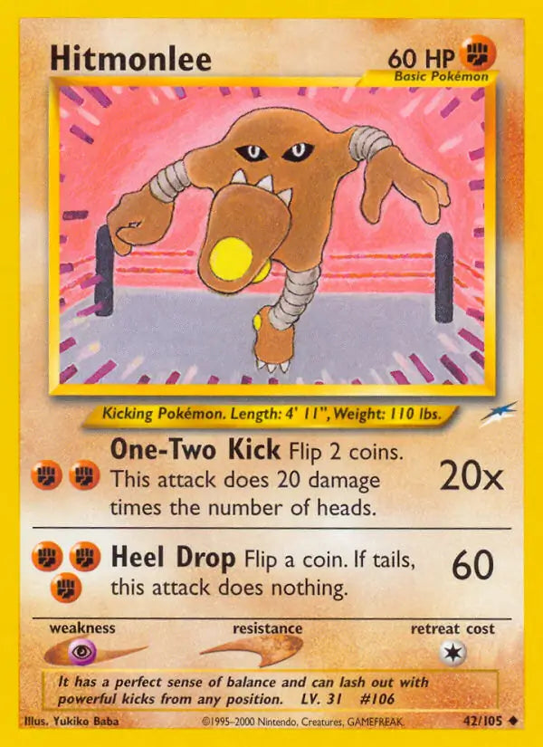 Hitmonlee⁣ - Neo Destiny⁣ (Uncommon)⁣ [42] English / Light Played / Normal