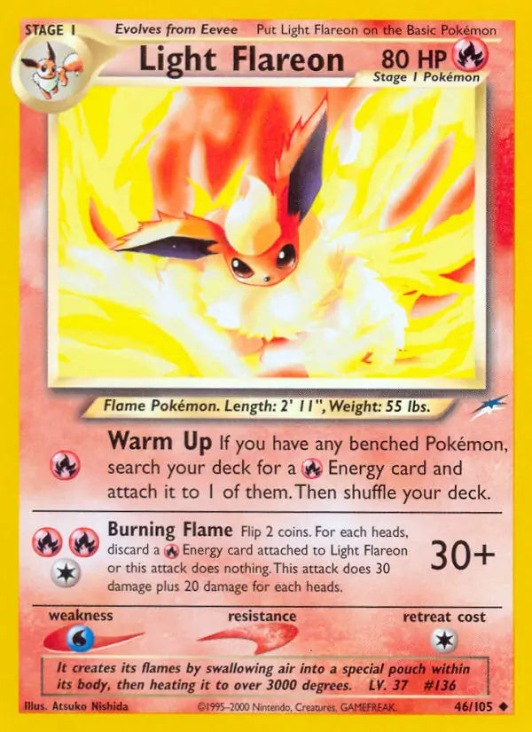 Light Flareon⁣ - Neo Destiny⁣ (Uncommon)⁣ [46] English / Excellent / Normal