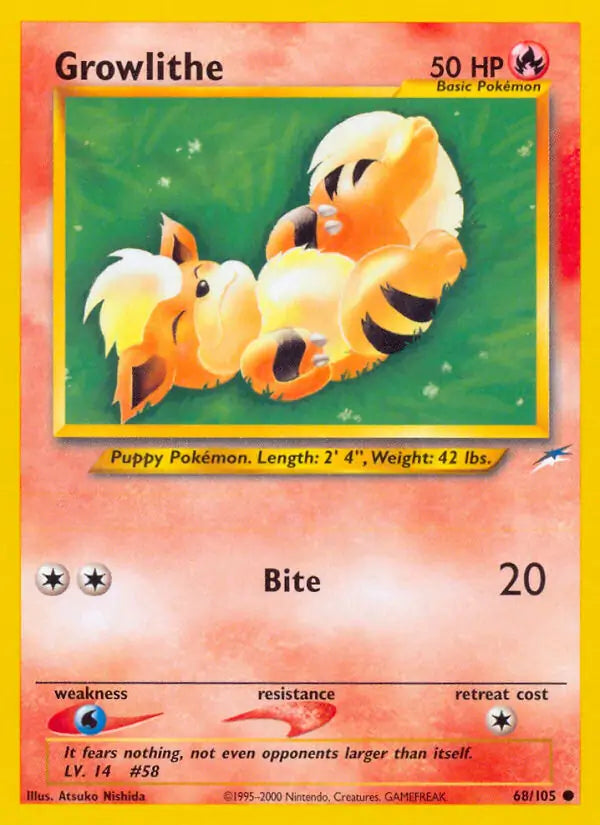 Growlithe⁣ - Neo Destiny⁣ (Common)⁣ [68] English / Good / 1st-Edition
