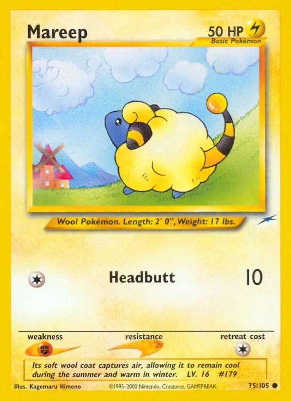 Mareep⁣ - Neo Destiny⁣ (Common)⁣ [75] English / Poor / Normal