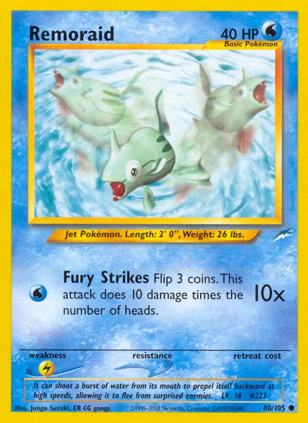 Remoraid⁣ - Neo Destiny⁣ (Common)⁣ [80] English / Poor / Normal