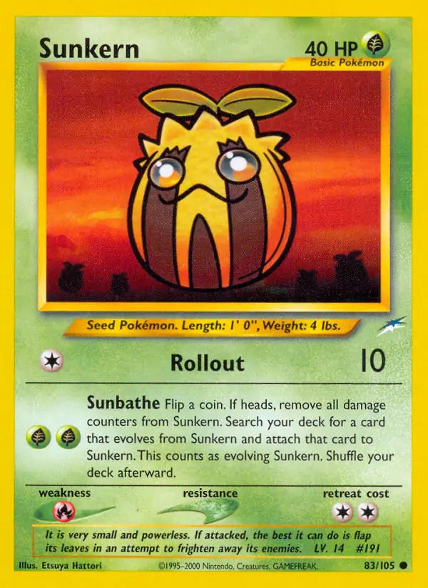 Sunkern⁣ - Neo Destiny⁣ (Common)⁣ [83] English / Excellent / 1st-Edition