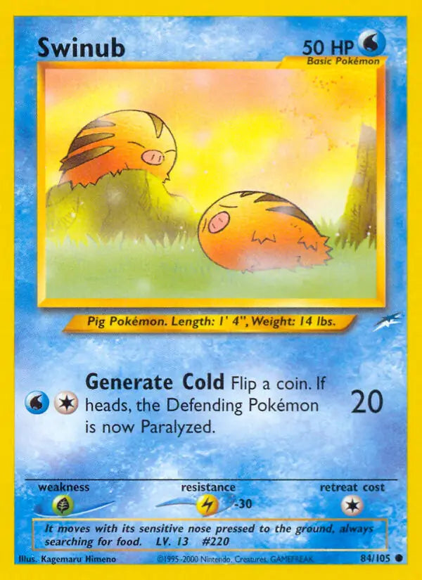 Swinub⁣ - Neo Destiny⁣ (Common)⁣ [84] English / Poor / Normal