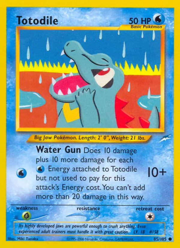 Totodile⁣ - Neo Destiny⁣ (Common)⁣ [85] English / Excellent / 1st-Edition