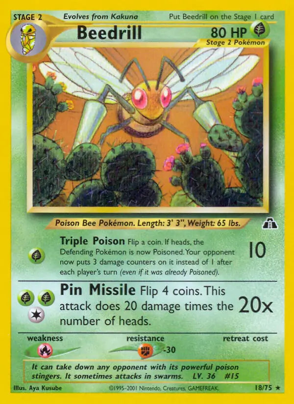 Beedrill⁣ - Neo Discovery⁣ (Rare)⁣ [18] English / Excellent / Normal