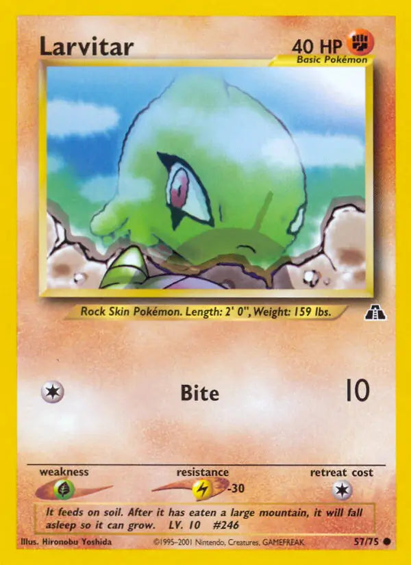 Larvitar⁣ - Neo Discovery⁣ (Common)⁣ [57] English / Excellent / Normal