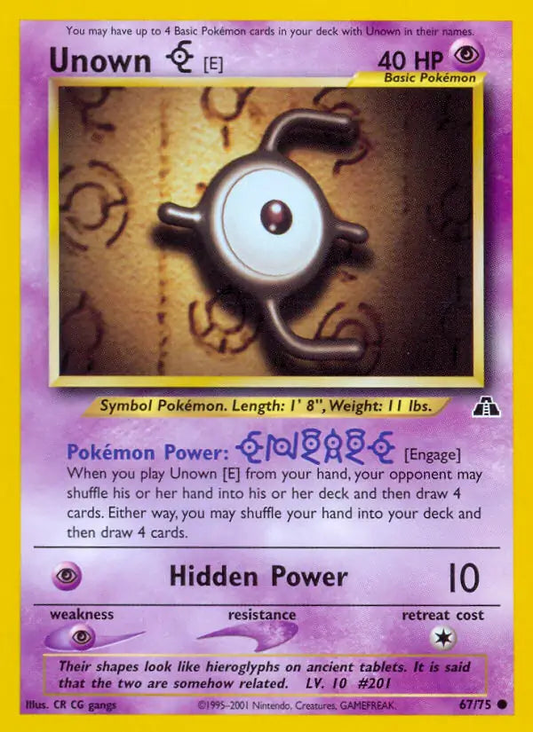 Unown [E]⁣ - Neo Discovery⁣ (Common)⁣ [67] English / Excellent / Normal