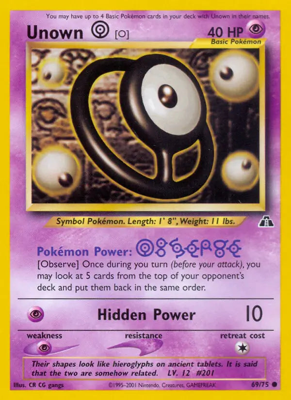 Unown [O]⁣ - Neo Discovery⁣ (Common)⁣ [69] English / Near Mint / 1st-Edition