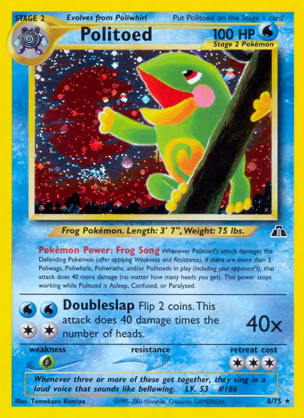 Politoed⁣ - Neo Discovery⁣ (Holo Rare)⁣ [8] English / Poor / Normal