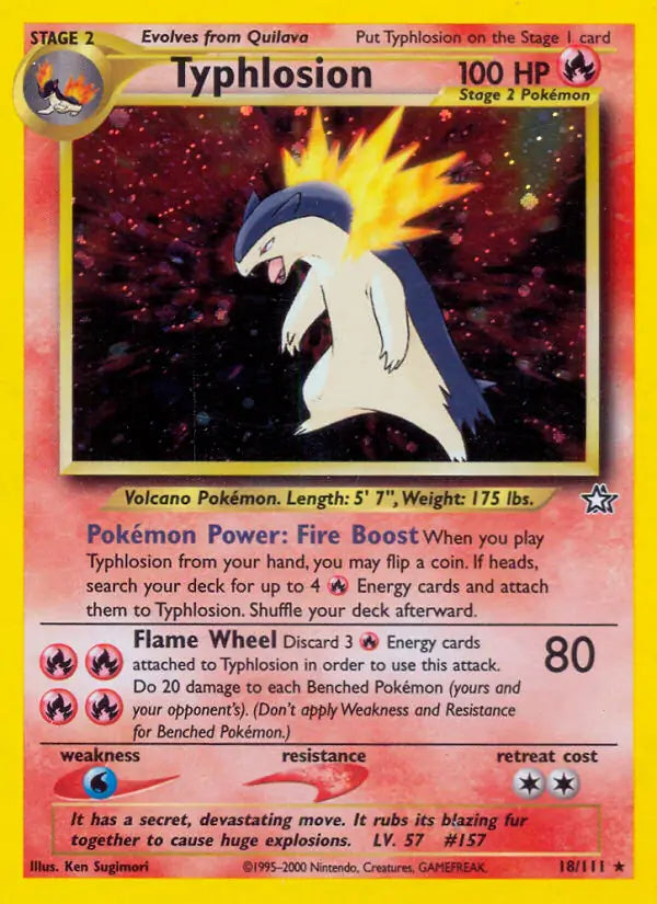 Typhlosion⁣ - Neo Genesis⁣ (Holo Rare)⁣ [18] English / Poor / 1st-Edition