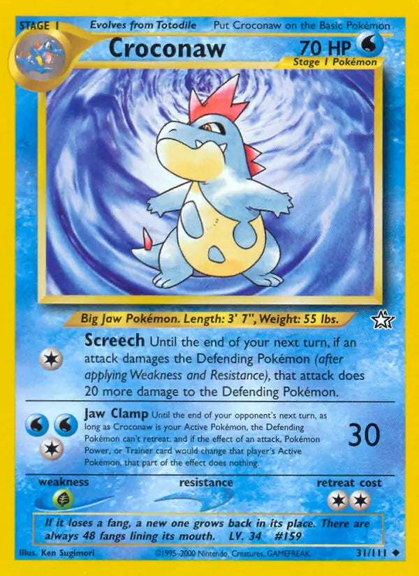 Croconaw⁣ - Neo Genesis⁣ (Uncommon)⁣ [31] English / Near Mint / 1st-Edition