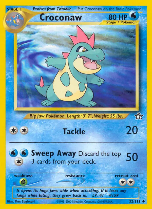 Croconaw⁣ - Neo Genesis⁣ (Uncommon)⁣ [32] English / Near Mint / 1st-Edition
