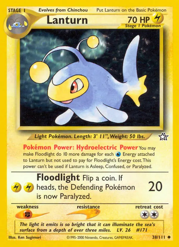 Lanturn⁣ - Neo Genesis⁣ (Uncommon)⁣ [38] English / Excellent / 1st-Edition