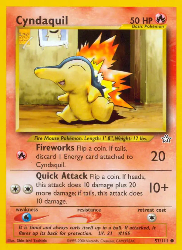 Cyndaquil⁣ - Neo Genesis⁣ (Common)⁣ [57] English / Light Played / 1st-Edition