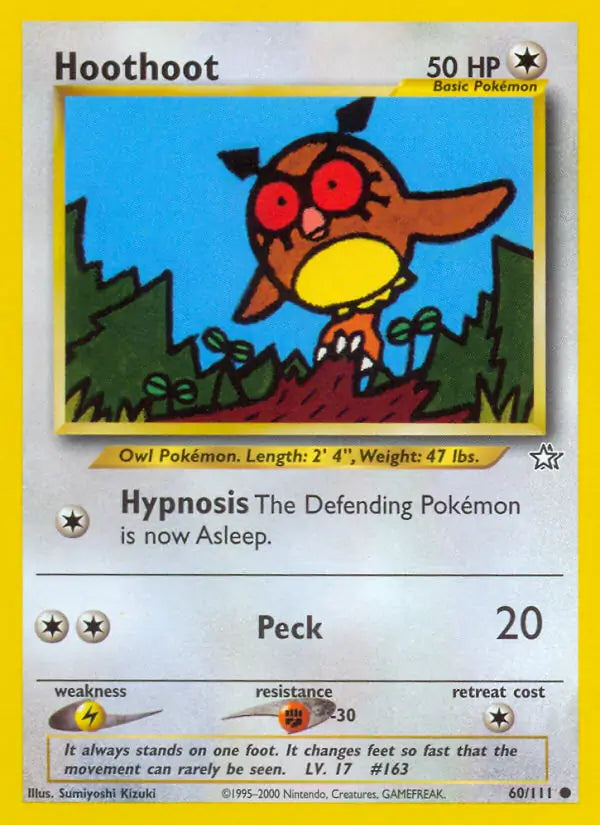 Hoothoot⁣ - Neo Genesis⁣ (Common)⁣ [60] English / Near Mint / 1st-Edition