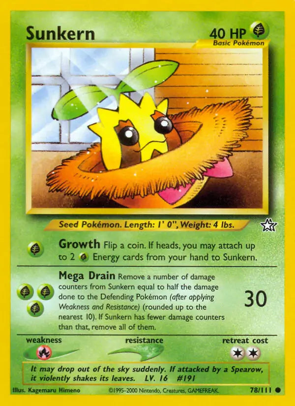 Sunkern⁣ - Neo Genesis⁣ (Common)⁣ [78] English / Excellent / 1st-Edition