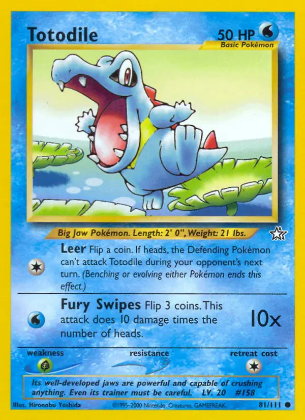 Totodile⁣ - Neo Genesis⁣ (Common)⁣ [81] English / Near Mint / 1st-Edition