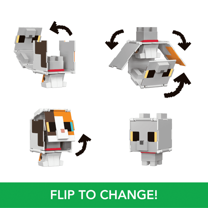 Flippin' Figs: Minecraft Mob Head - Calico Cat/British Shorthair Cat