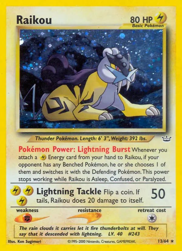 Raikou⁣ - Neo Revelation⁣ (Holo Rare)⁣ [13] English / Poor / Normal