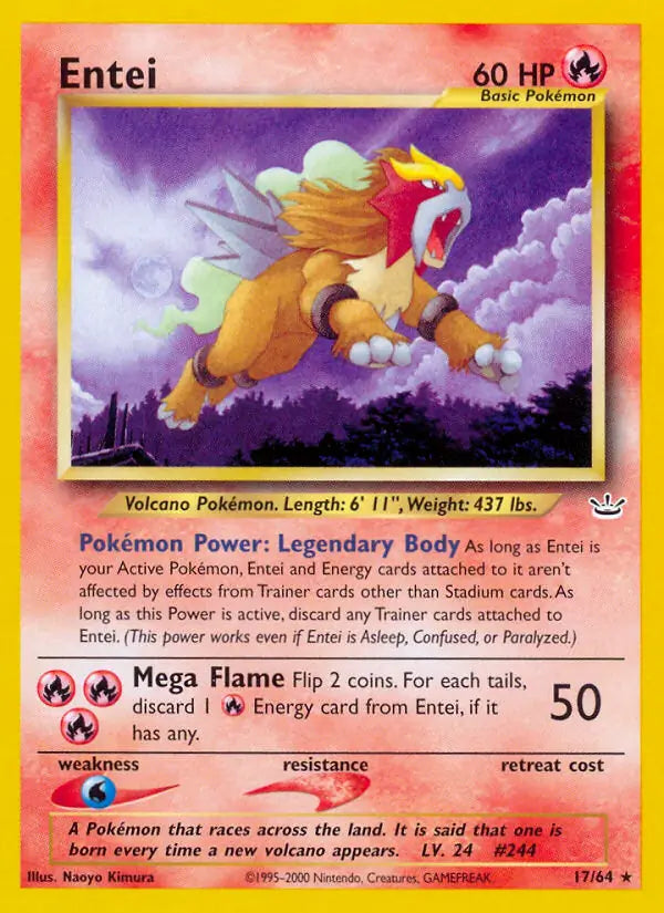 Entei⁣ - Neo Revelation⁣ (Rare)⁣ [17] English / Near Mint / Normal
