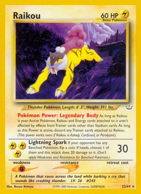 Raikou⁣ - Neo Revelation⁣ (Rare)⁣ [22] English / Excellent / Normal